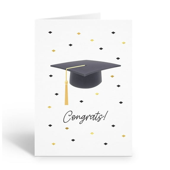Stonehouse Collection | Graduation Greeting Card | Black Cap & Gold Tassel with
