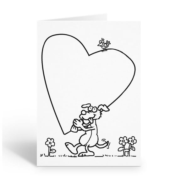 Stonehouse Collection | Heart Kid Set of Coloring Greeting Cards | 12 Seasonal C