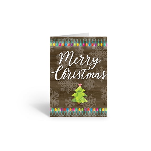 Stonehouse Collection Merry Christmas Snow Flakes and Lights Christmas Card - B20512