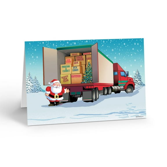 Stonehouse Collection Moving Truck Christmas Cards, New Beginnings Holiday Greeting Card, 12 Cards and Envelopes - Made in the USA (Standard)