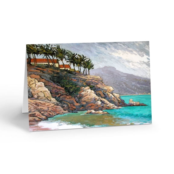 Stonehouse Collection | Set of 10 Mexico Note Cards | Mexico | USA Made | Blank Note Card (Rocky Shoreline)