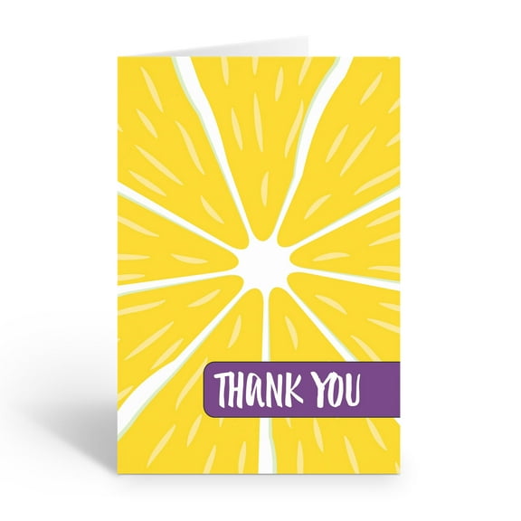 Stonehouse Collection, Slice of Lemon Citrus Thank You Card – Blank Inside | Zes