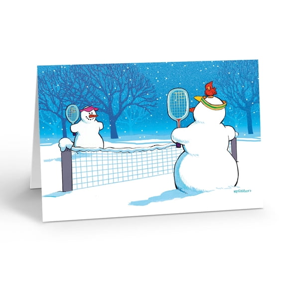 Stonehouse Collection Snowman Tennis - Christmas Card - 70004