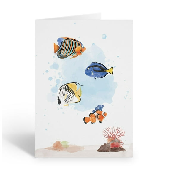 Stonehouse Collection | Tropical Fish Watercolor Note Cards | Sea Life Designs w