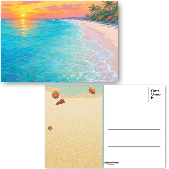 Stonehouse Collection Tropical Sunset Beach Postcards
