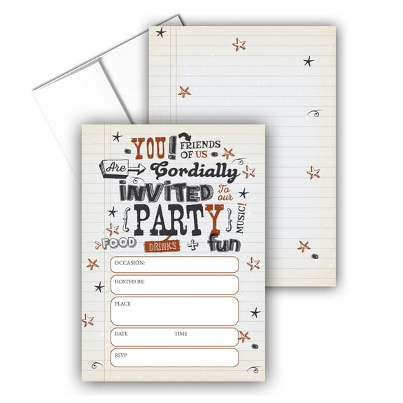 Stonehouse Collection | Western Themed Party Invitations for Kids and Adults | C