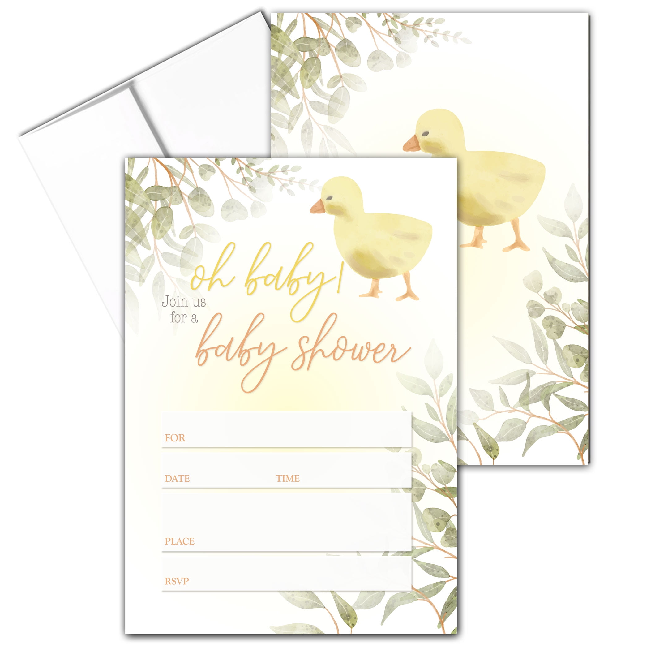 Baby Shower Thank You Cards Duck, Mallard Duck Thank You Card Template,  Printable Thanks for Hunting Baby Shower, Baby Boy Birthday ba96, image size:2160x2088