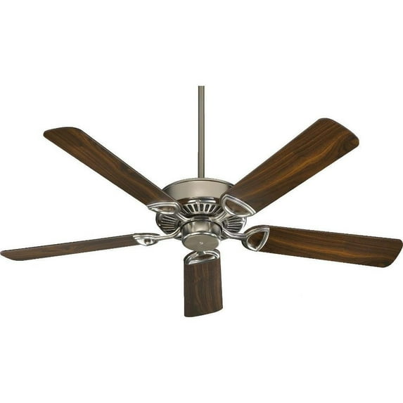 Stoneleigh Dell Ceiling Fan in Traditional Style 52 inches Wide By 12.09 inches High-Satin Nickel Finish-Satin Nickel/Walnut Blade Color Bailey Street