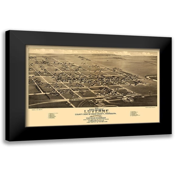 Stoner 14x10 Black Modern Framed Museum Art Print Titled - Luverne Minnesota - Stoner 1883