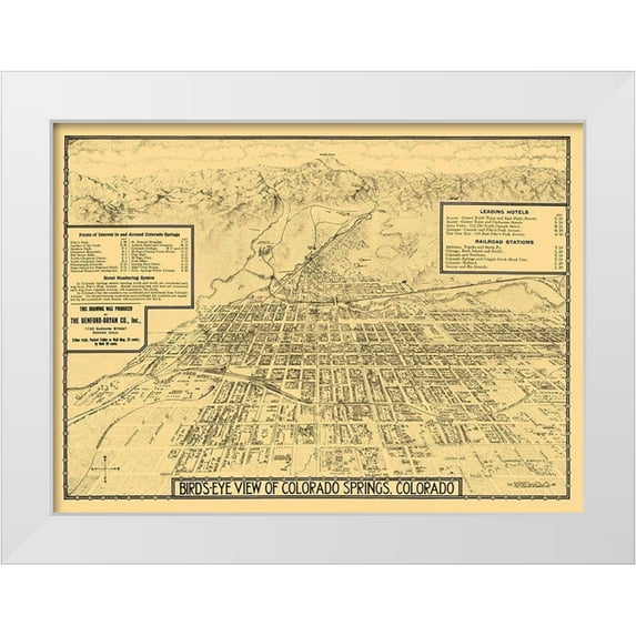 Stoner 14x11 White Modern Wood Framed Museum Art Print Titled - Colorado Springs Colorado - Stoner 1882