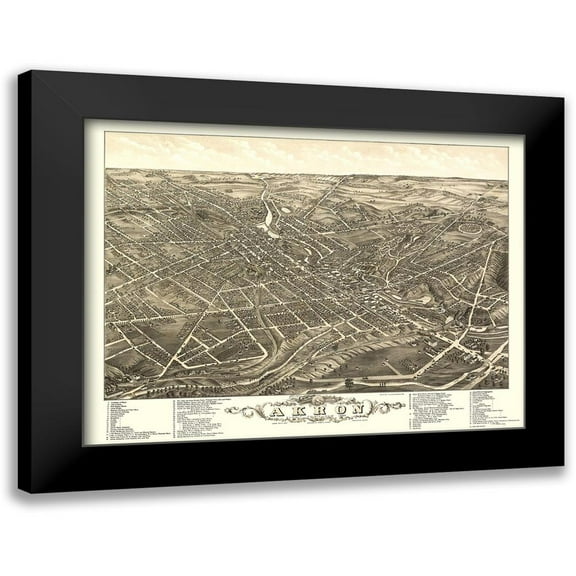 Stoner 18x15 Black Modern Framed Museum Art Print Titled - Akron Ohio - Stoner 1882