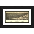 thumbnail image 1 of Stoner 24x13 Black Ornate Wood Framed with Double Matting Museum Art Print Titled - Tacoma Washington - Stoner 1884, 1 of 4