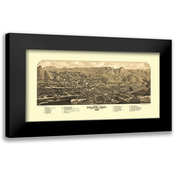 Stoner 24x14 Black Modern Framed Museum Art Print Titled - Golden Colorado - Stoner 1882