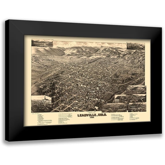 Stoner 24x17 Black Modern Framed Museum Art Print Titled - Leadville Colorado - Stoner 1882