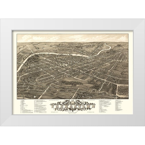 Stoner 24x18 White Modern Wood Framed Museum Art Print Titled - Youngstown Ohio - Stoner 1882