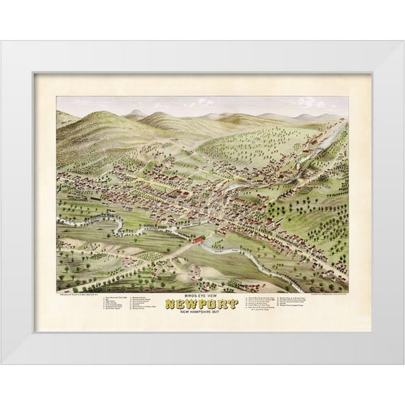 Stoner 24x19 White Modern Wood Framed Museum Art Print Titled - Newport New Hampshire - Stoner 1877