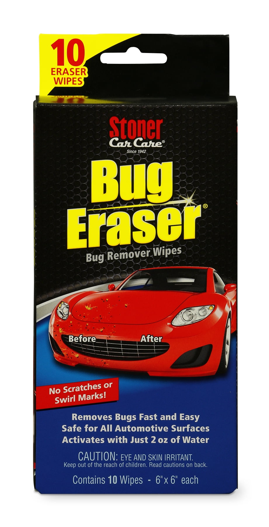 Stoner Bug Eraser Wipes 10-Count Car Exterior Wash in the Car