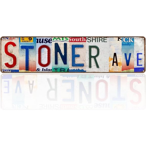 Stoner Avenue Street Sign Vintage Rustic Retro 4x16 Inch Tin Sign