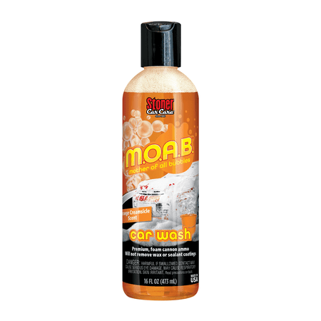 Stoner Car Care 91605 16-Ounce Mother Of All Bubbles M.O.A.B. High Foaming Car Wash For Foam Cannons, Foam Guns, or Bucket Washes, Safe on Car Wax and Sealant Coatings, Creamsicle, Pack of 1