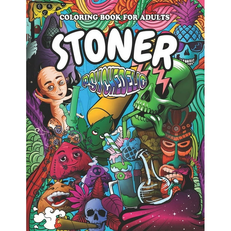 The Real Stoner Coloring Book for Adults: Perfect gift for Stoners,  Relaxing and Stress Relieving Trippy & Psychedelic Drawings of Hippies,  Weed, Mari (Paperback)