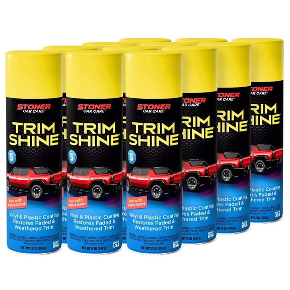 Stoner Car Care 91034-12PK Trim Shine – Black Trim and Plastic Restorer for Cars – Vinyl and Plastic Trim Protectant Coating for Interior and Exterior Use – 12 oz (Pack of 12)