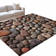 thumbnail image 1 of Stones 4x6ft Non Slip Area Rug Abstract Multi Colored Cobblestones Stones Photo Washable&nbsp;Soft Area Rugs for Living Room, Indoor&nbsp;Circle Carpet for Bedroom Dining Room Kitchen, 1 of 9