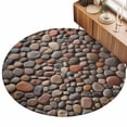 thumbnail image 1 of Stones 6ft Non Slip Round Area Rug Abstract Multi Colored Cobblestones Stones Photo Washable&nbsp;Soft Area Rugs for Living Room, Indoor&nbsp;Circle Carpet for Bedroom Dining Room Kitchen, 1 of 9