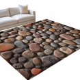 thumbnail image 1 of Stones 6x9ft Non Slip Area Rug Abstract Multi Colored Cobblestones Stones Photo Washable&nbsp;Soft Area Rugs for Living Room, Indoor&nbsp;Circle Carpet for Bedroom Dining Room Kitchen, 1 of 9