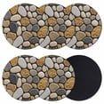 thumbnail image 1 of Stones Coasters Set of 6, Absorbent Coasters for Drinks, Gravel Rock Cobblestone Natural Pattern Art Coaster for Desk Coffee Table Protection, Home Decor House Warming Gifts 4", 1 of 8