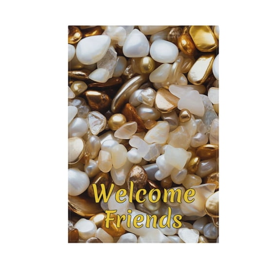 Stones Golden Garden Flag House Banner 12" x 18" Double Sided Outdoor Yard Decoration