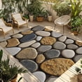 thumbnail image 1 of Stones Outdoor Rug for Patio/Deck/Porch, Non-Slip Large Area Rug 5 x 8 Ft, Gravel Rock Cobblestone Natural Pattern Art Indoor Outdoor Rugs Washable Area Rugs, Reversible Camping Rug Carpet Runner, 1 of 8