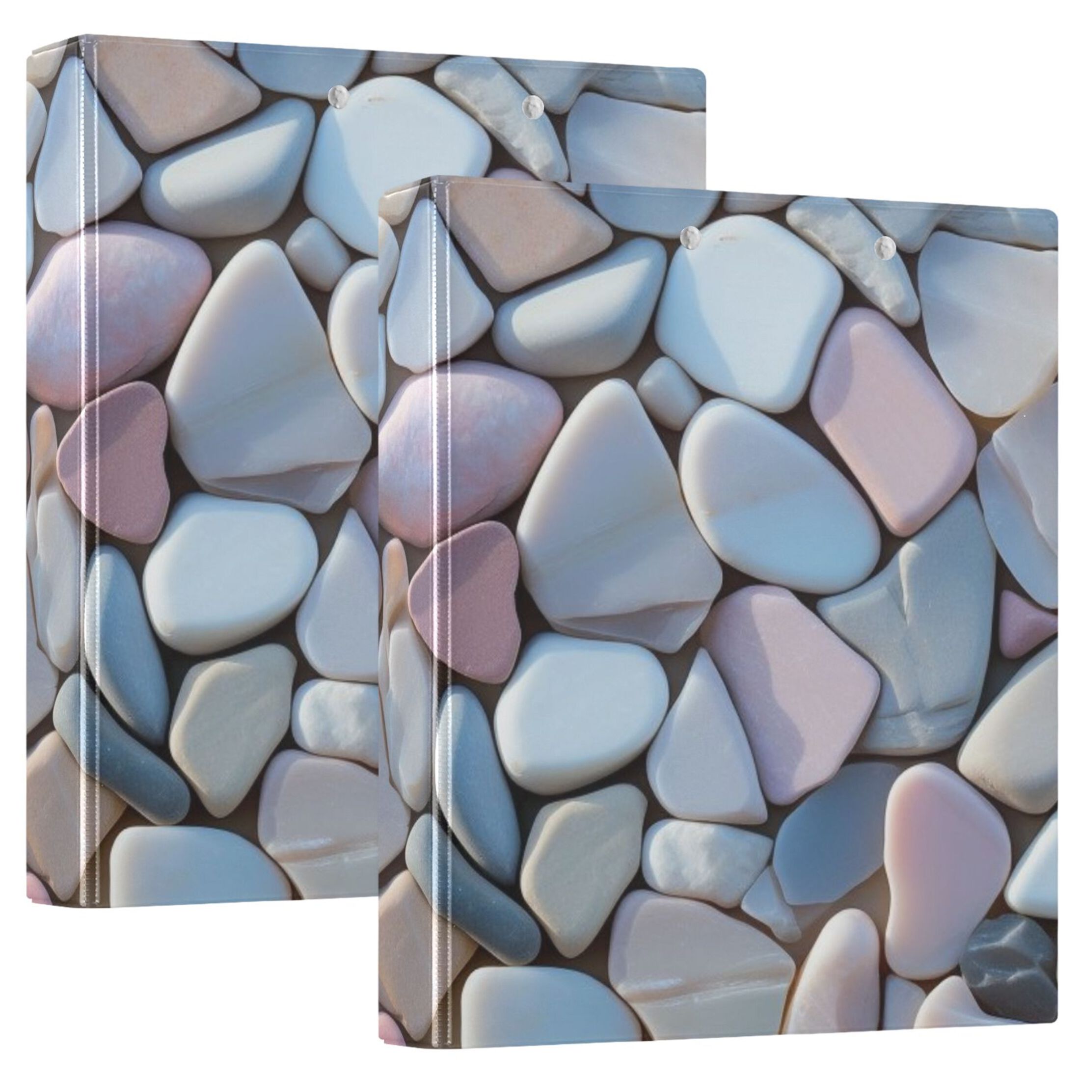 Stones Pink Hardcover 3 Ring Binder 1.5 inch Round Rings with Interior Pockets Binders Organizer Office School 1 Pack