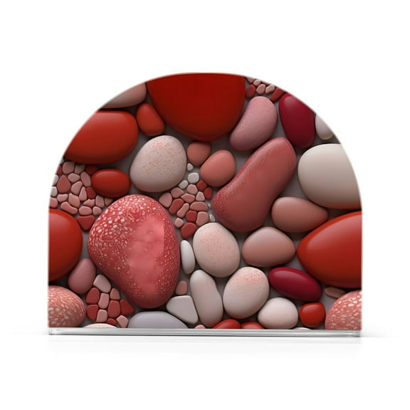 Stones Red Acrylic Napkin Holder Clear Paper Tissue Dispenser Kitchen Dining Room Bathroom Party Hotel