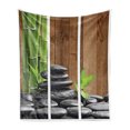 thumbnail image 1 of Stones Soft Flannel Fleece Blanket, Bamboo Branches and Dark Colored Spa Rocks as Modern Rectangular Frames, Cozy Plush for Indoor and Outdoor Use, 60" x 80", Dark Grey Brown Green, by Ambesonne, 1 of 5