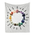 thumbnail image 1 of Stones Soft Flannel Fleece Blanket, Natural Precious Rocks and Written Names Round Order with Color Change Scale Photo, Cozy Plush for Indoor and Outdoor Use, 60" x 80", Multicolor, by Ambesonne, 1 of 6