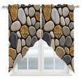 thumbnail image 1 of Stones Swag Valances for Windows 2 Pack, Kitchen Window Curtains 36 Inch Length, Gravel Rock Cobblestone Natural Pattern Art Privacy Swag Curtains for Living Room/Bathroom with Rod Pocket 36"x36", 1 of 8