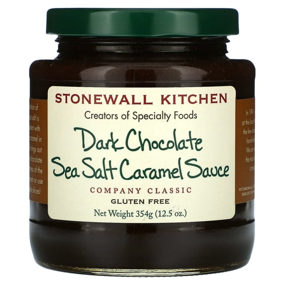 Stonewall Kitchen Dark Chocolate Sea Salt Caramel Sauce, 12.5 Ounce Jar