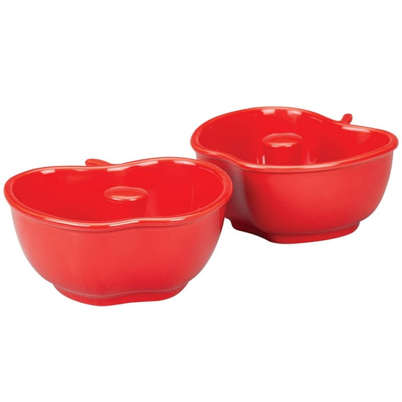 Stoneware Apple Bakers, Made of 100% Durable Ceramic, Kitchen Décor, Red - Set of 2, Fits Most Apples