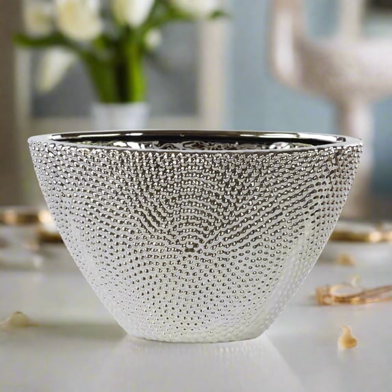 Ceramic Elliptical Bowl Chrome Finish