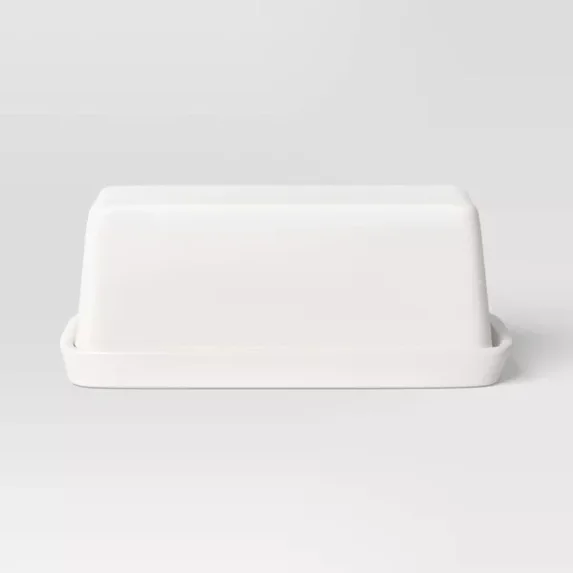 Stoneware Butter Dish White