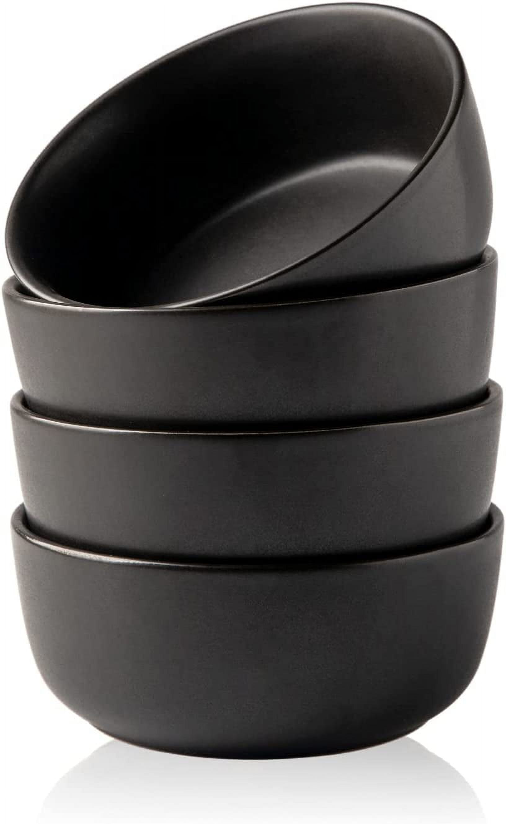 Stoneware Cereal Bowls Set of 4 Healthy Breakfast Soup Bowls Eco