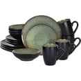 thumbnail image 1 of Stoneware Dinner Set Reactive Glaze (16pc Set, Java Green), 1 of 7