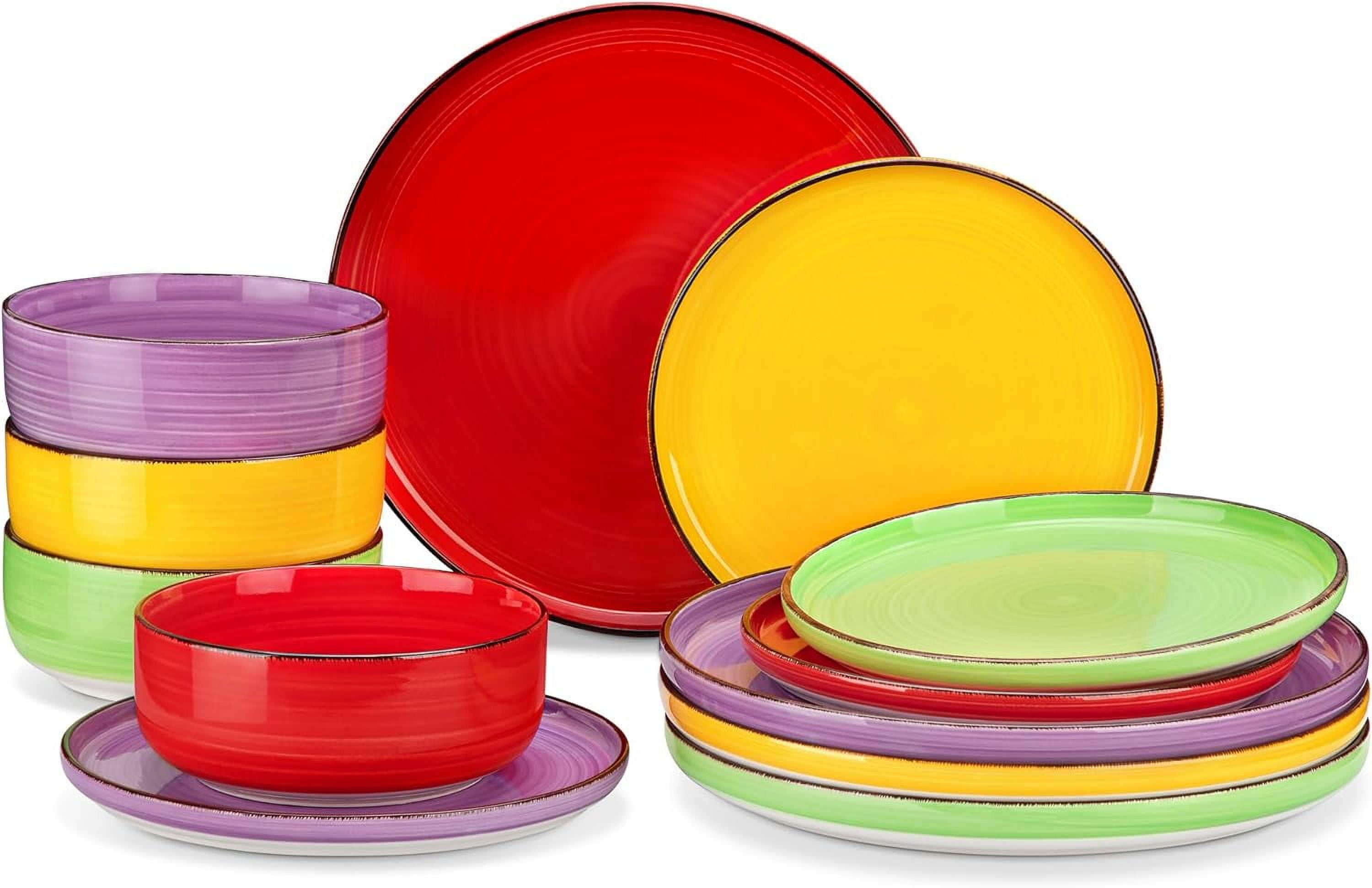Bonita 12-Piece Multicolor Ceramic Dinnerware Set, Service for 4