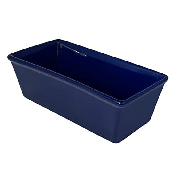 Stoneware Loaf Pan Overall Size 10" x 5" x 3.25"Surface Size: 9.25" x 4.25" x 3" Dep Blue$$Home Decor, Kitchen, & Other