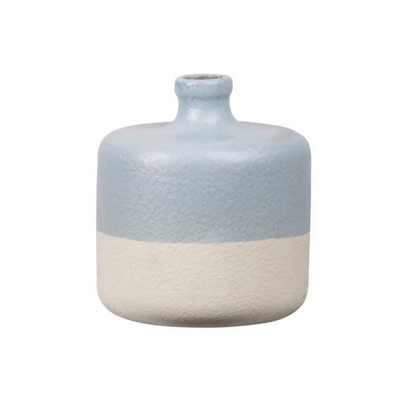 Maelle Speckled Round Ceramic Vase, Modern Decorative Flower Vase for Home Decor, Farmhouse Boho Table Vase for Living Room, Shelf, Dining Table, Office Centerpiece (Size-7.00"x8.25"H, Blue)