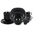 thumbnail image 1 of Stoneware Square 16pc Dinnerware Set, Matte Black, 1 of 5