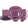 thumbnail image 1 of Stoneware Square 16pc Dinnerware Set, Matte Purple, 1 of 12