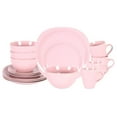 thumbnail image 1 of Stoneware Square 16pc Dinnerware Set, Matte Rose, 1 of 5