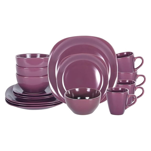 Stoneware Square 16pc Dinnerware Set, Matte