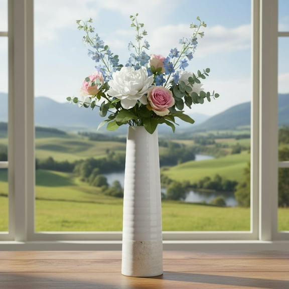 Calliope Ceramic Tall Round Vase